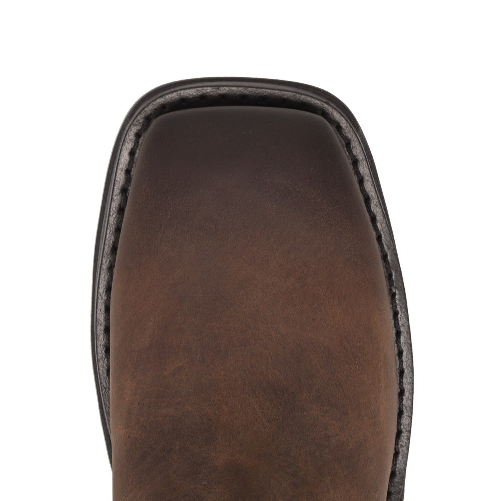 Bridle Brown-WRANGLER Womens Sammie Steel-Toe Square-Toe Work Boot