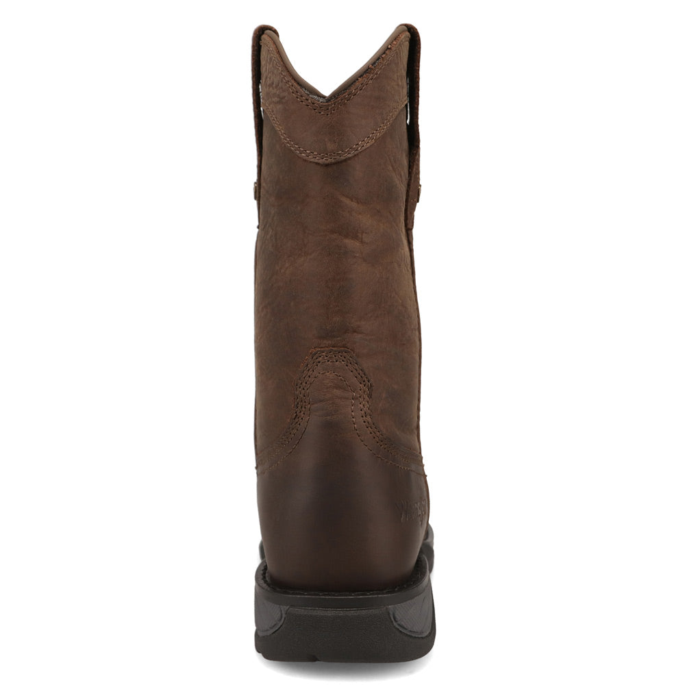 Bridle Brown-WRANGLER Womens Sammie Steel-Toe Square-Toe Work Boot