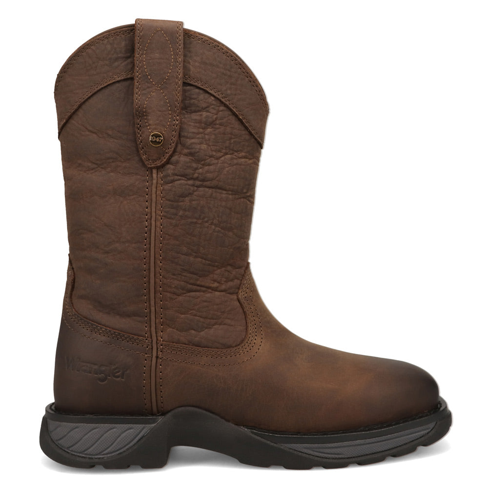 Bridle Brown-WRANGLER Womens Sammie Steel-Toe Square-Toe Work Boot