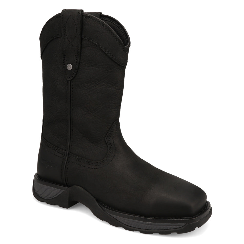 Black-WRANGLER Womens Sammie Steel-Toe Square-Toe Work Boot