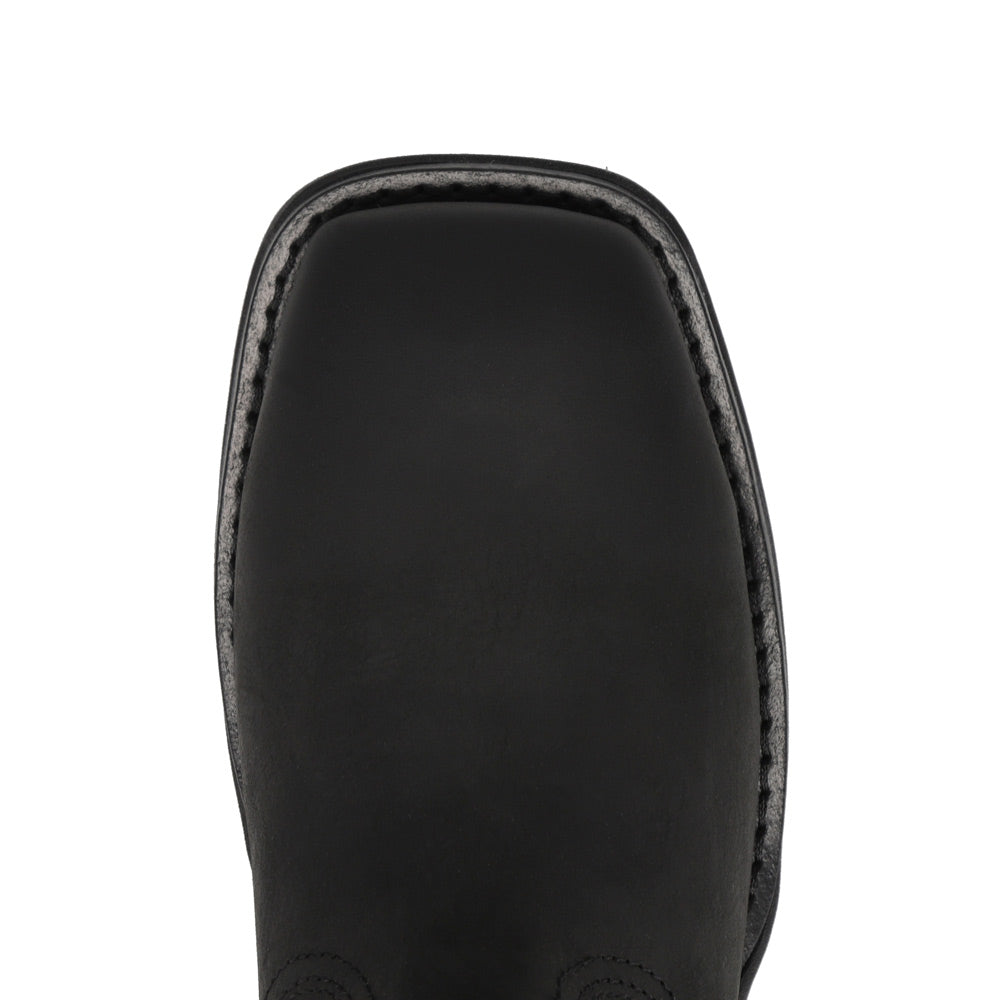 Black-WRANGLER Womens Sammie Steel-Toe Square-Toe Work Boot