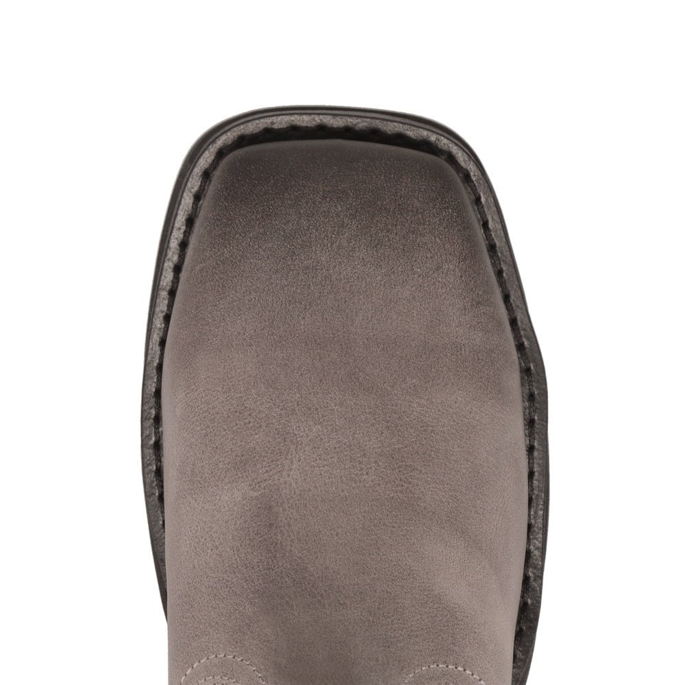 Grey-WRANGLER Womens Sammie Steel-Toe Square-Toe Work Boot