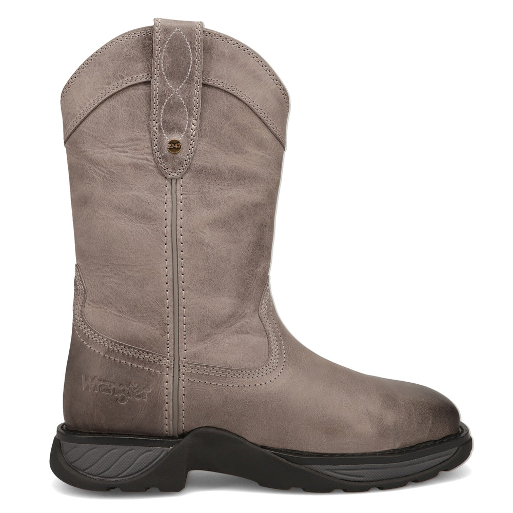 Grey-WRANGLER Womens Sammie Steel-Toe Square-Toe Work Boot