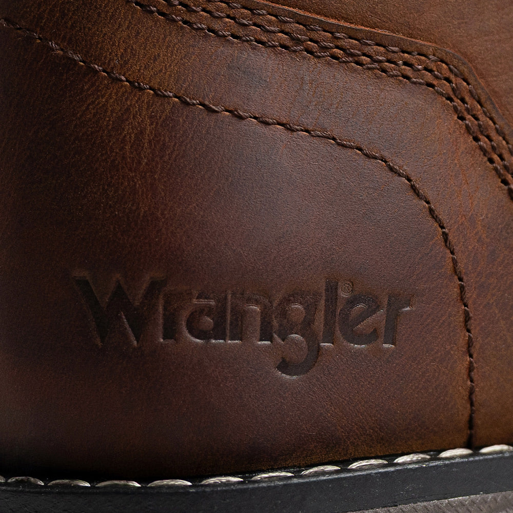 Red Brown-WRANGLER Womens Saylor Steel-Toe Lace-up Work Boot