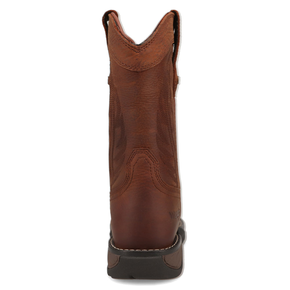 Red Brown-WRANGLER Womens Sable Steel-Toe Square Toe Work Boot