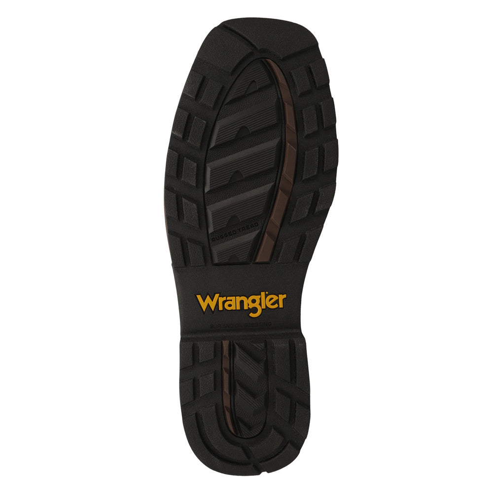 Red Brown-WRANGLER Womens Sable Steel-Toe Square Toe Work Boot
