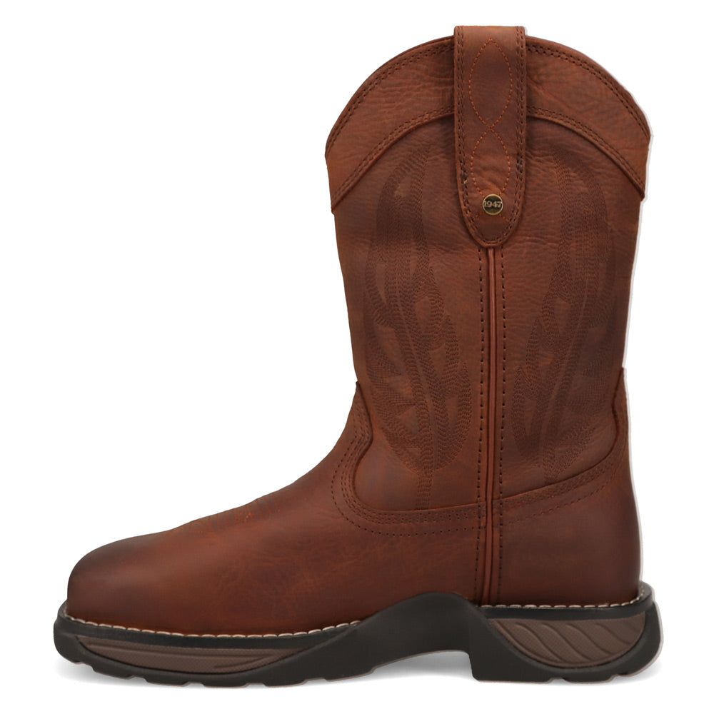 Red Brown-WRANGLER Womens Sable Steel-Toe Square Toe Work Boot