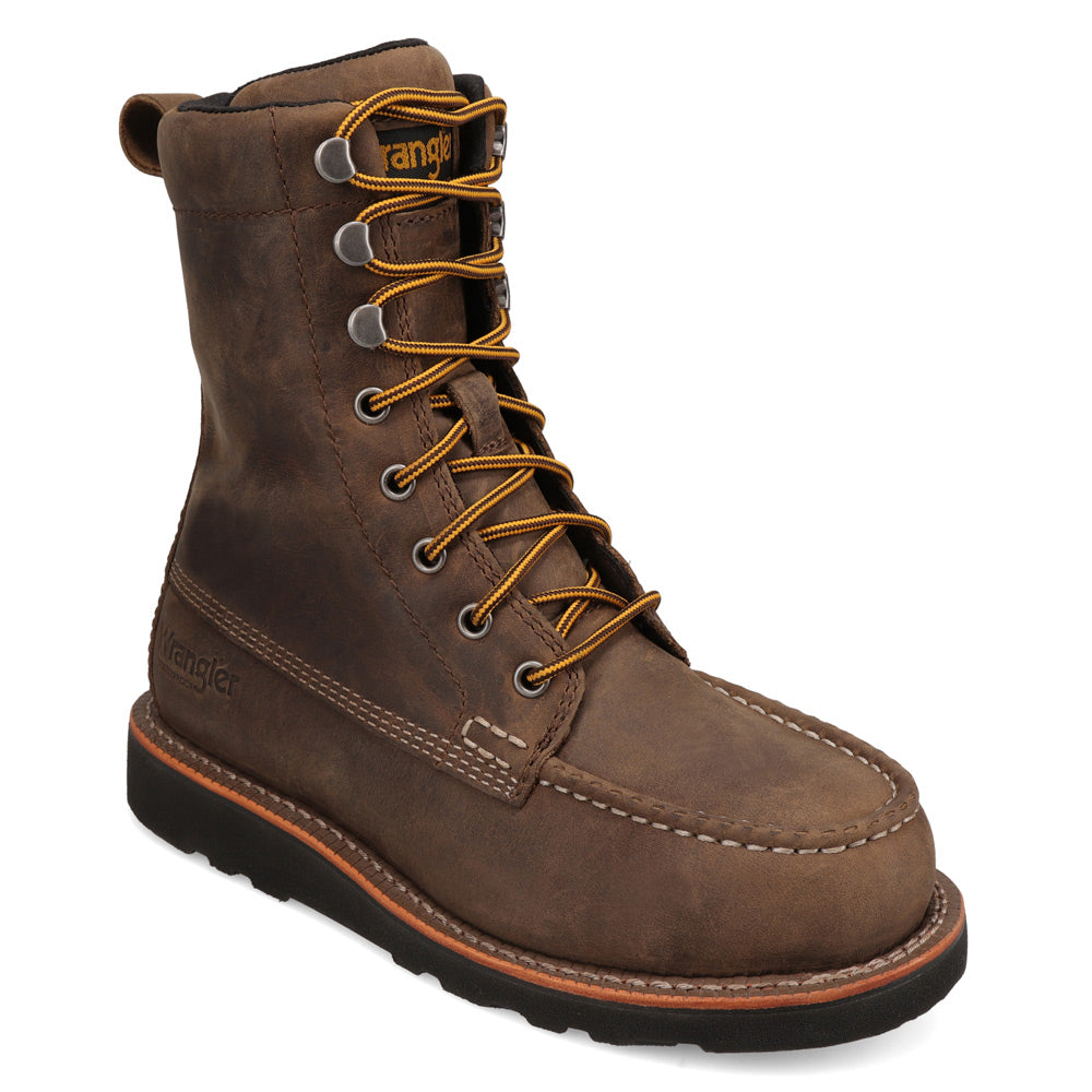 Grey-WRANGLER Womens Toni Steel-Toe Waterproof Wedge Work Boot
