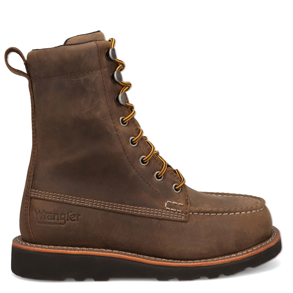 Grey-WRANGLER Womens Toni Steel-Toe Waterproof Wedge Work Boot