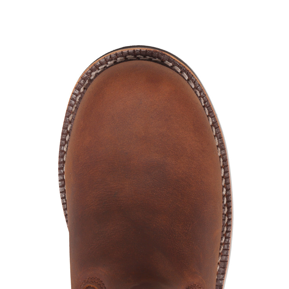 Saddle Tan-WRANGLER Womens Tanya Steel-Toe Waterproof Wedge Work Boot