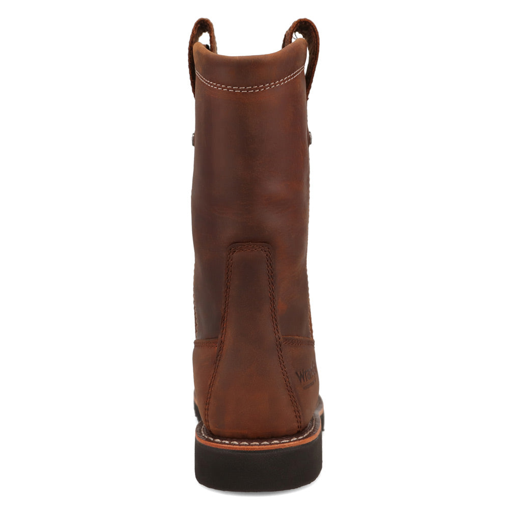 Saddle Tan-WRANGLER Womens Tanya Steel-Toe Waterproof Wedge Work Boot