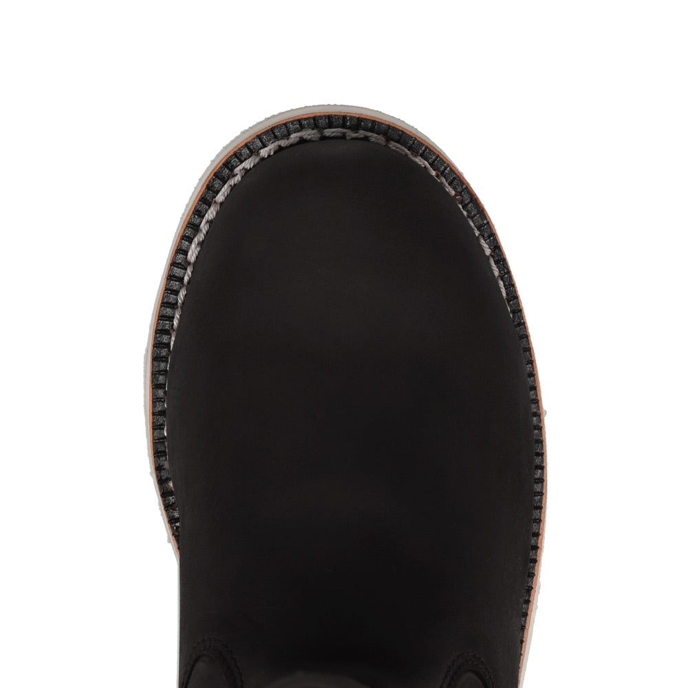 Black-WRANGLER Womens Tanya Steel-Toe Waterproof Wedge Work Boot
