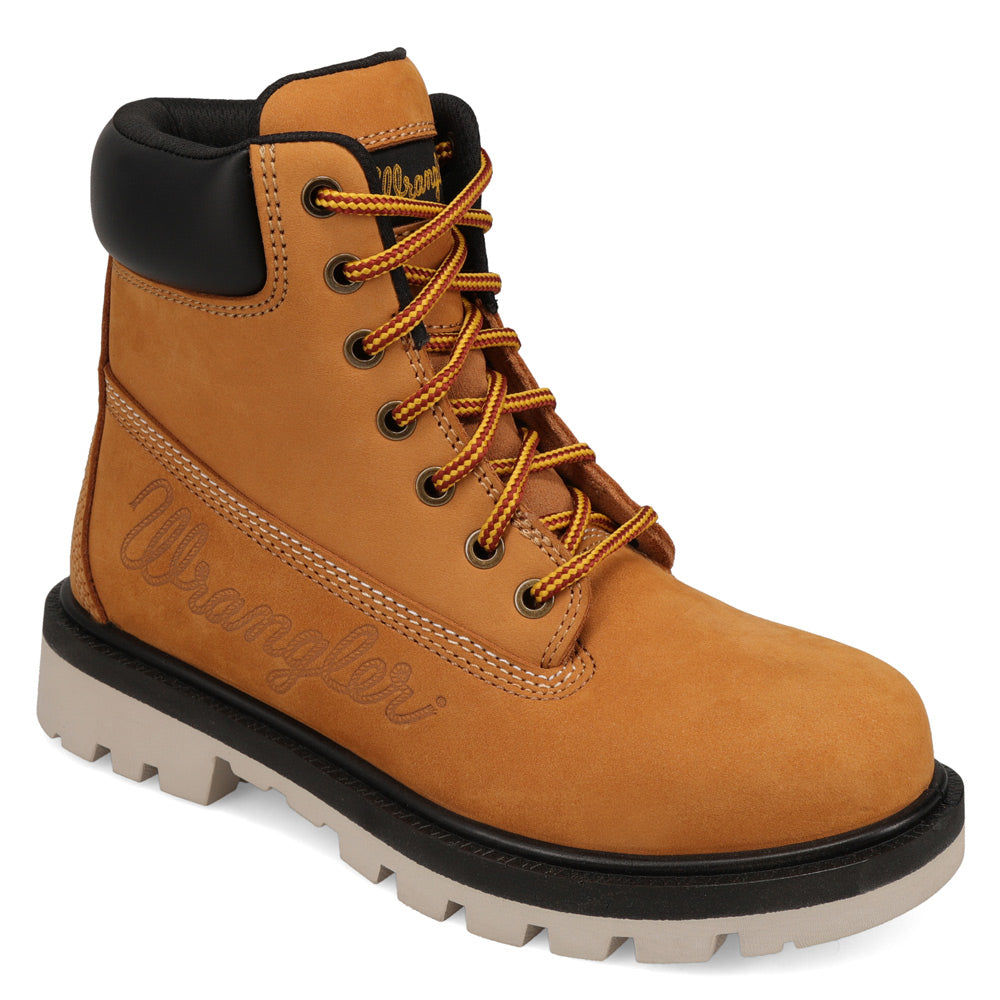 Wheat-WRANGLER Womens Alana Steel-Toe Work Boot