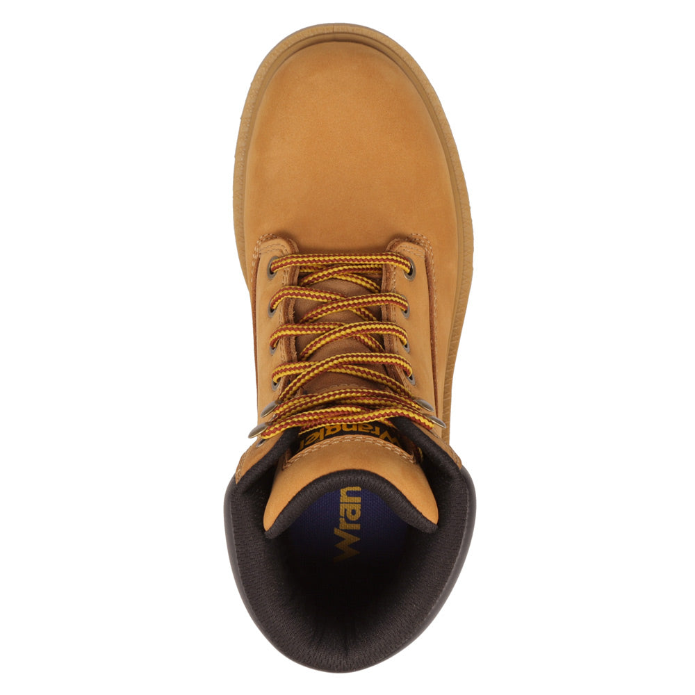 Wheat-WRANGLER Womens Aubrey Steel-Toe Work Boot