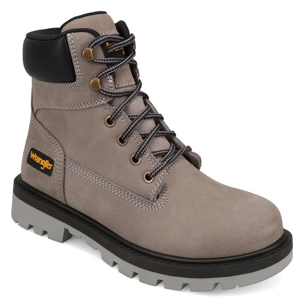 Charcoal-WRANGLER Womens Aubrey Steel-Toe Work Boot