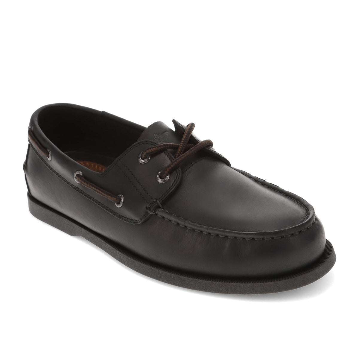 Black-Dockers Mens Vargas Genuine Leather Casual Classic Rubber Sole Boat Shoe