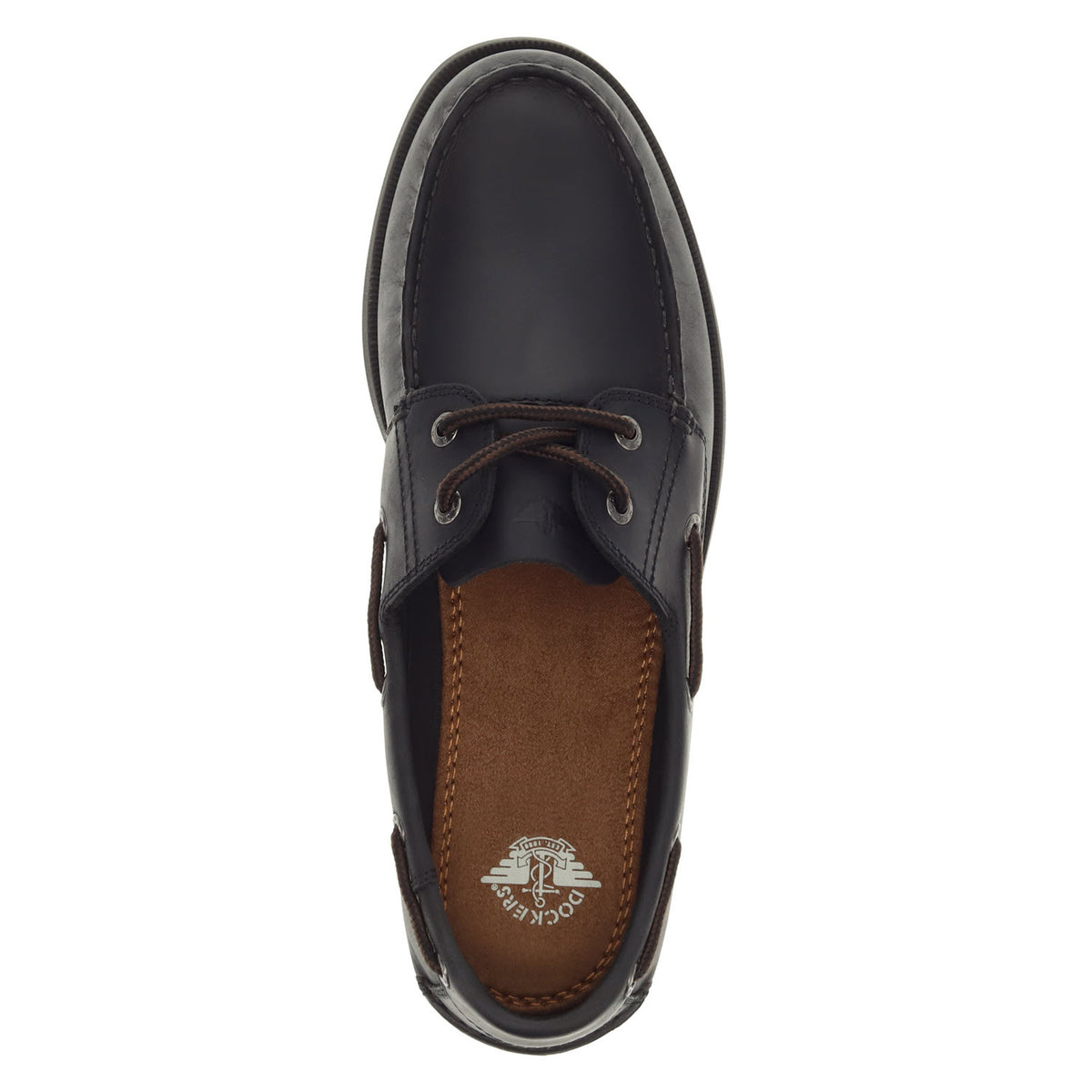 Black-Dockers Mens Vargas Genuine Leather Casual Classic Rubber Sole Boat Shoe