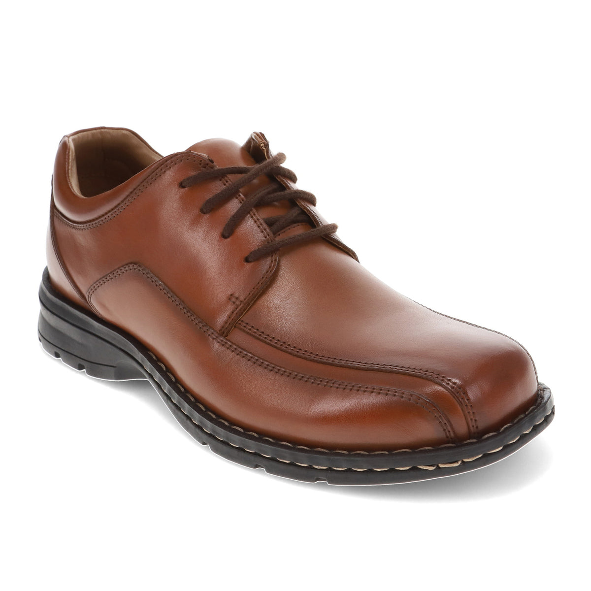 Tan-Dockers Mens Trustee Genuine Leather Dress Casual Lace-up Oxford Comfort Shoe