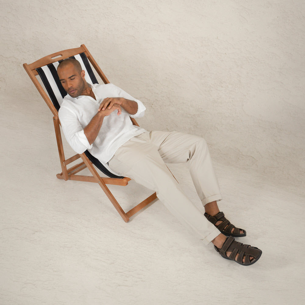 Dark Brown/Black-Dockers Mens Byrd Outdoor Sport Fisherman Sandal Shoe