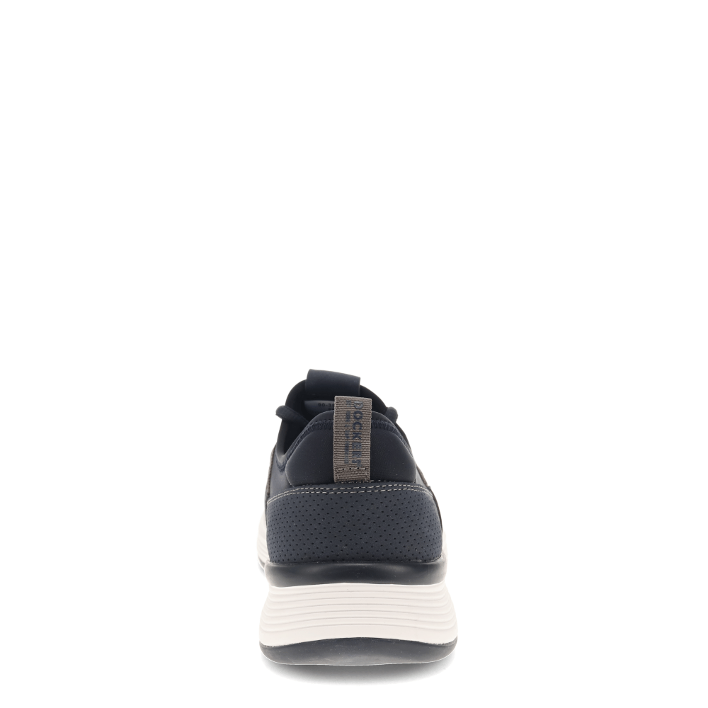 Navy-Dockers Mens Adan Knit and Synthetic Leather Casual Lace Up Sneaker Shoe