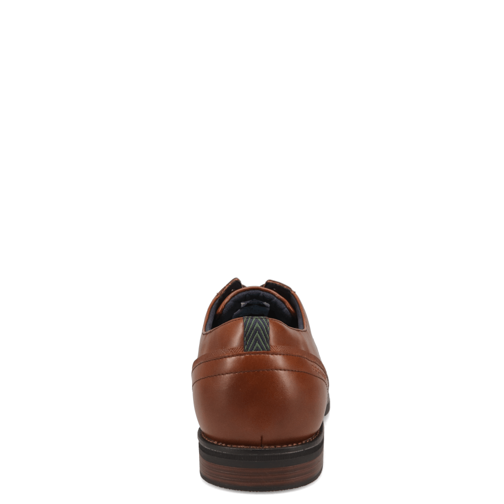 Cognac-Dockers Mens Blakeley Polished Laser Perforated Lace Up Oxford Dress Shoe