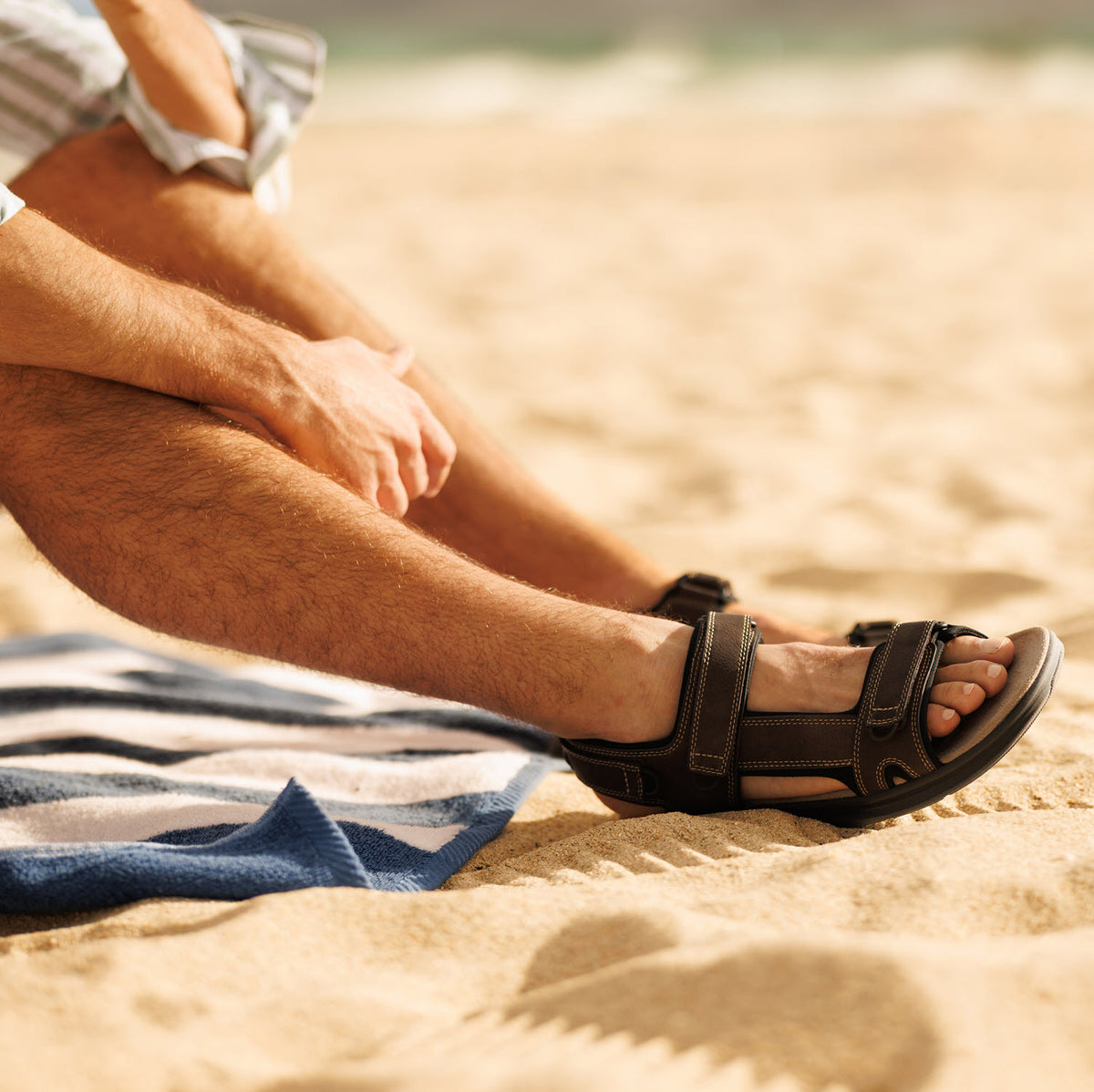 Dark Brown/Black-Dockers Mens Bradburn Outdoor Sport Sandal Shoe