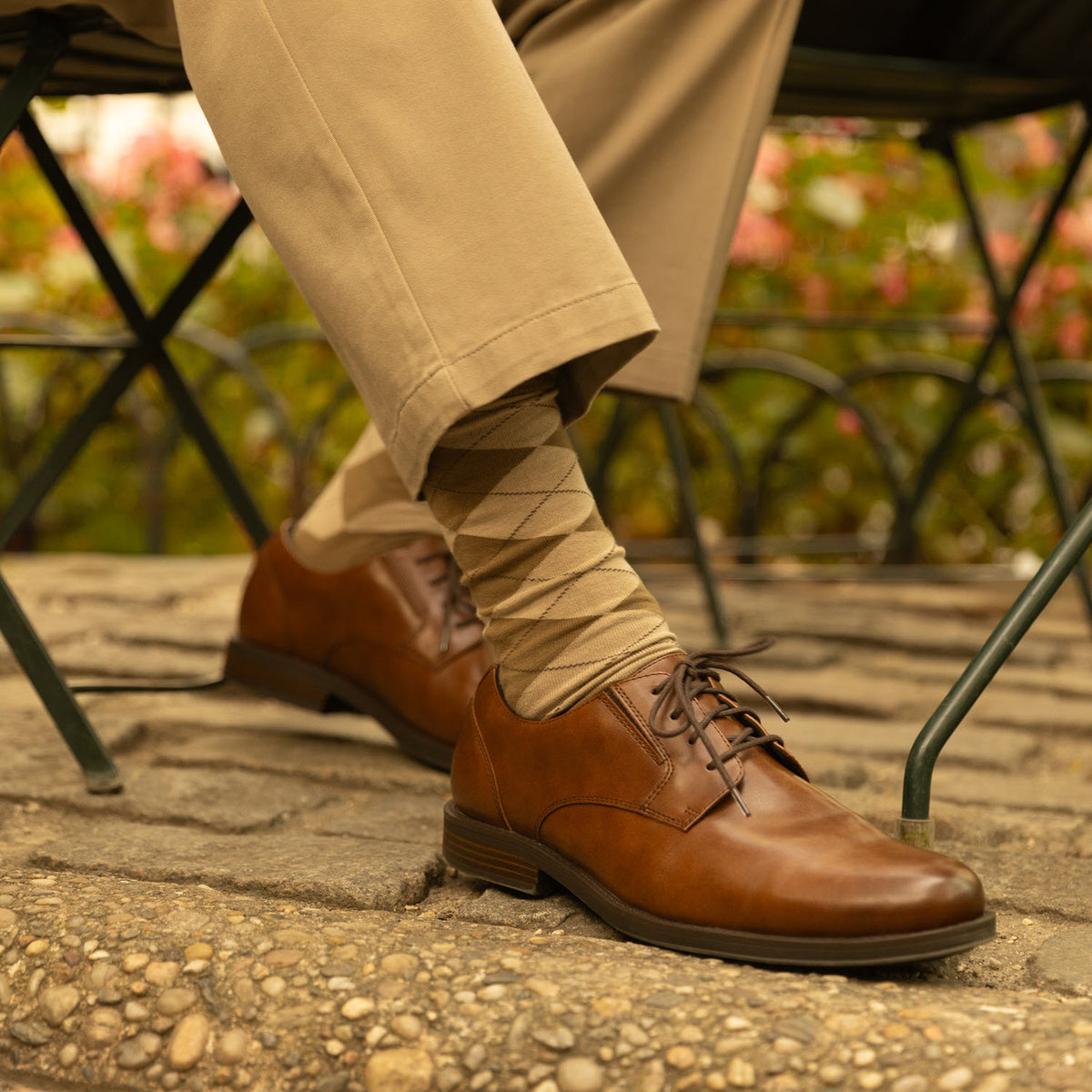 Cognac-Dockers Mens Bridgeport Polished Lace-Up Oxford Dress Shoe