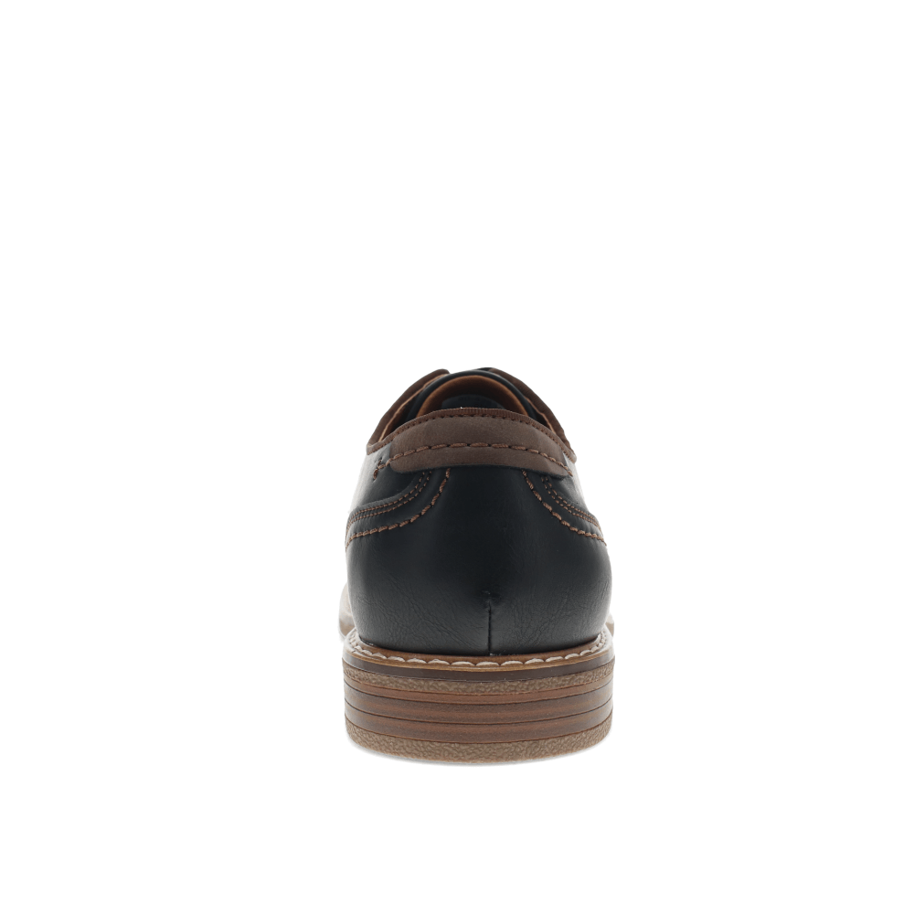 Black-Dockers Mens Bronson Synthetic Leather Rugged Casual Lugged Sole Oxford Shoe