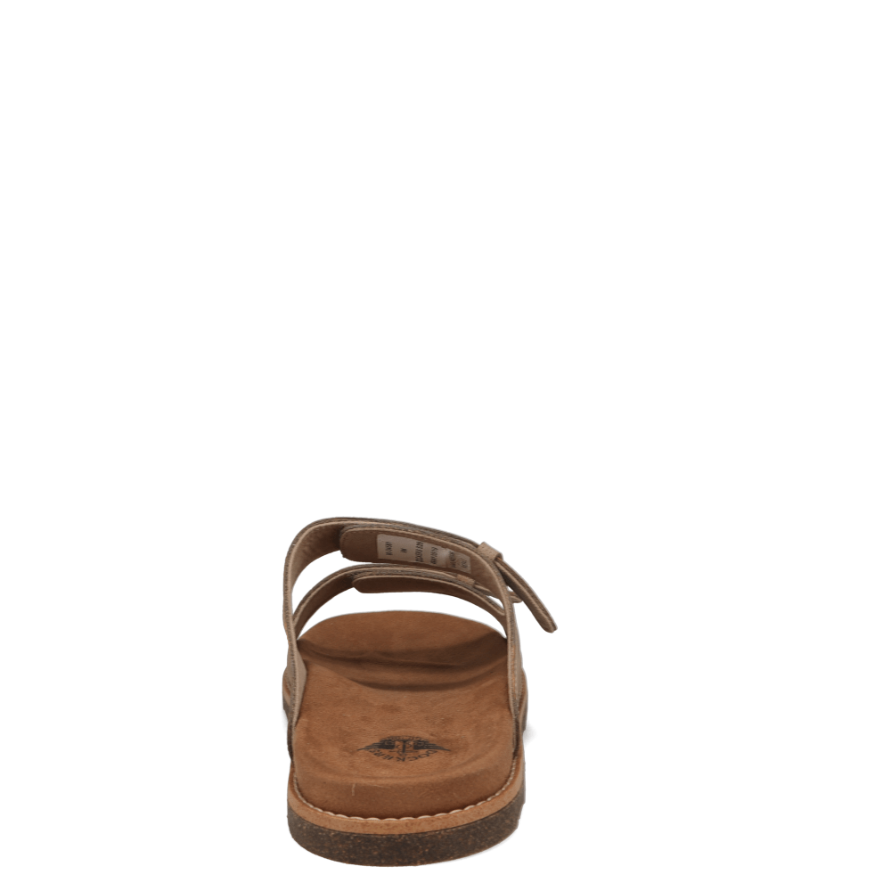 Taupe-Dockers Mens Casual Two Strap Slip-On Sandal