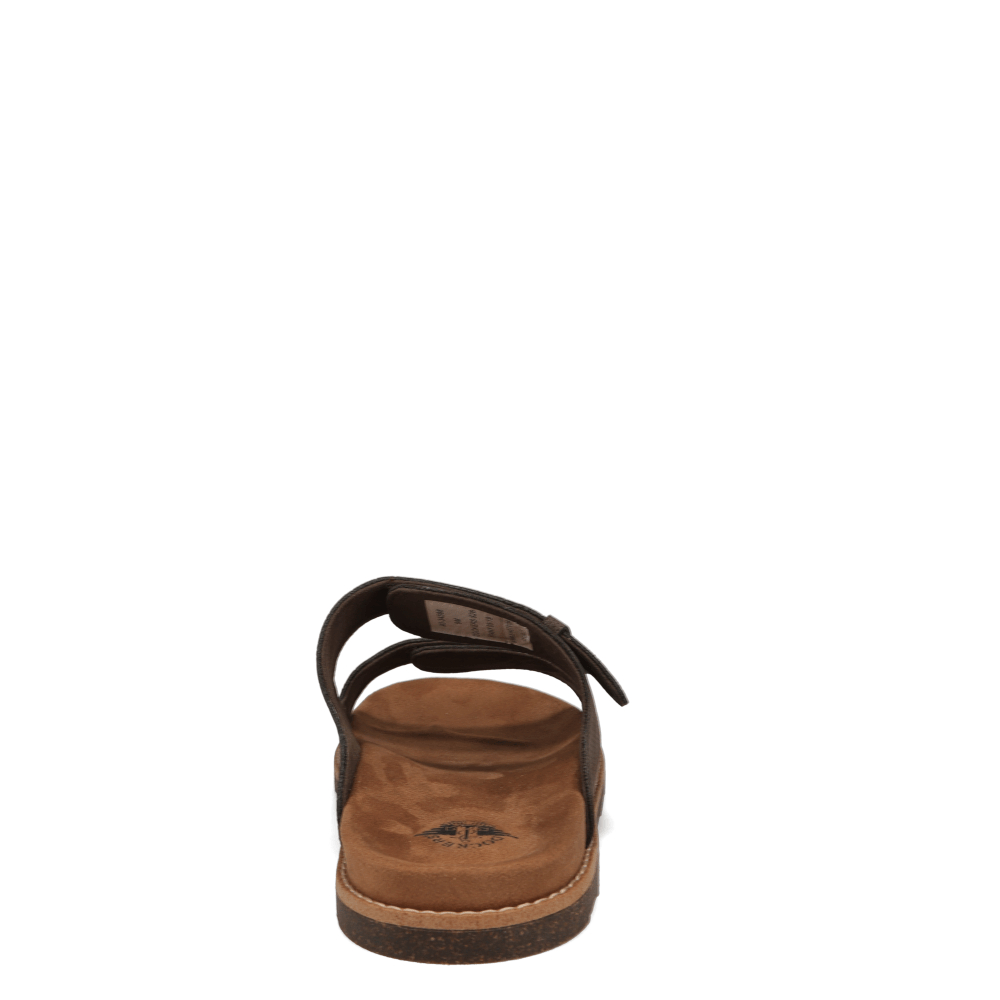 Brown-Dockers Mens Casual Two Strap Slip-On Sandal
