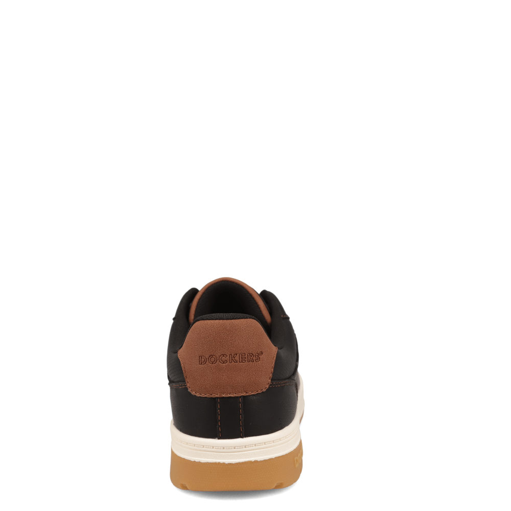 Black/British Tan-Dockers Mens Casen Casual Lace-Up Sneaker