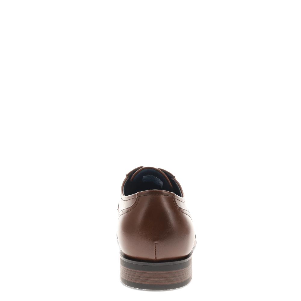 Cognac-Dockers Mens Echo Synthetic Leather Cap Toe Dress Oxford Lace Up Shoe