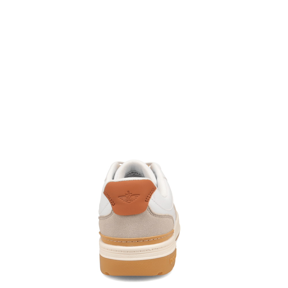 White/ White Sand/ British Tan-Dockers Mens Frederick Synthetic Leather Casual Sneaker