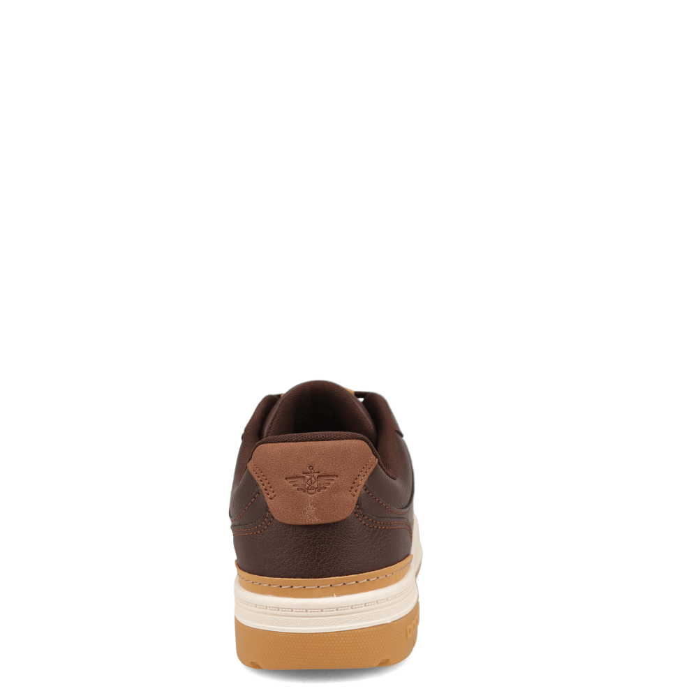Brown/British Tan-Dockers Mens Frederick Synthetic Leather Casual Sneaker