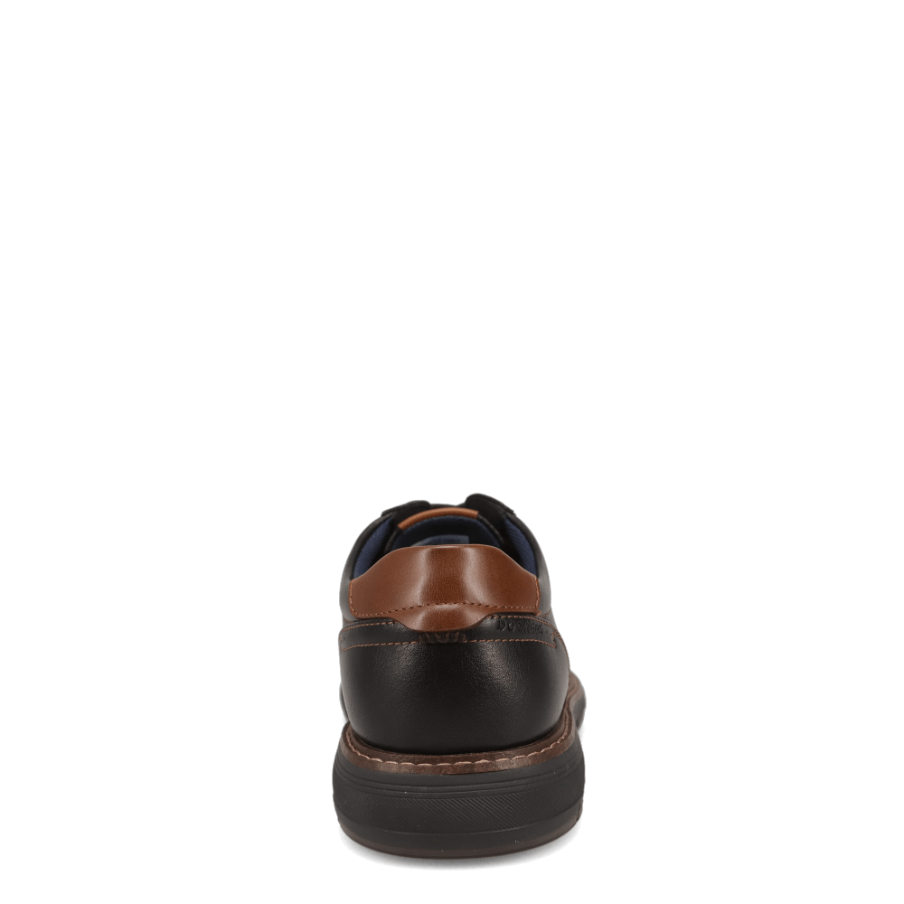 Black/ Dark Brown-Dockers Mens Marlon Nubuck Business Casual Lace-Up Oxford