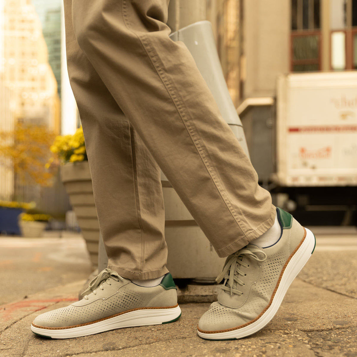 Light Grey-Dockers Neilson Casual Nubuck Lace-Up Sneaker