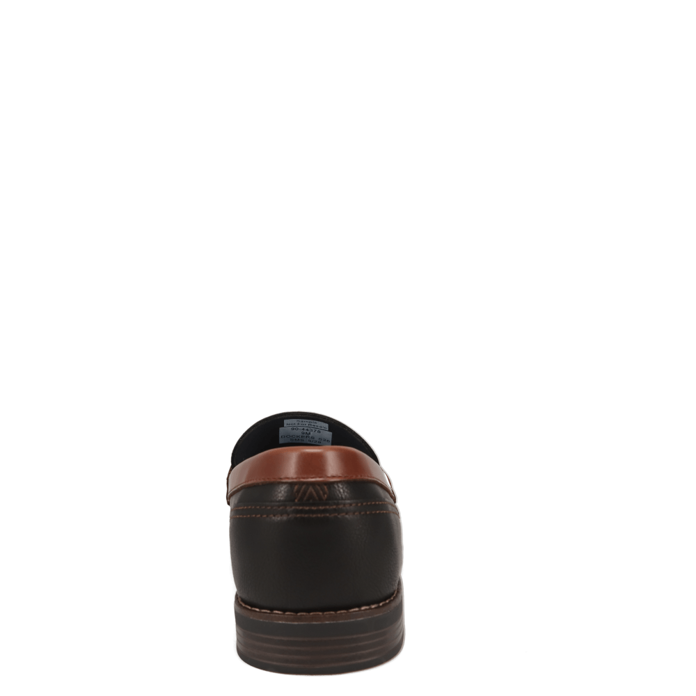 Black/Brown-Dockers Mens Pembroke Tumbled Full Grain Dress Penny Loafer