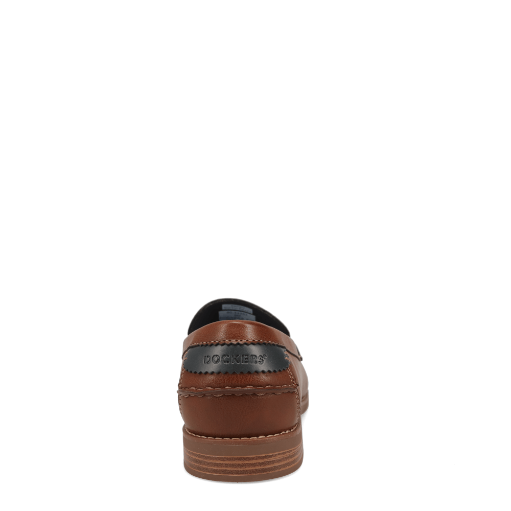 Cognac-Dockers Mens Pullman Full Grain Dress Tassel Penny Loafer
