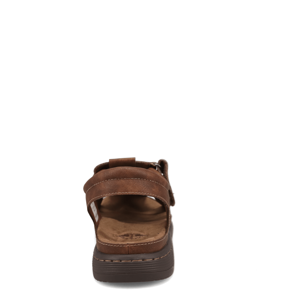 Dark Tan-Dockers Mens Sarasota Tumbled Full Grain Moc Toe Sandal