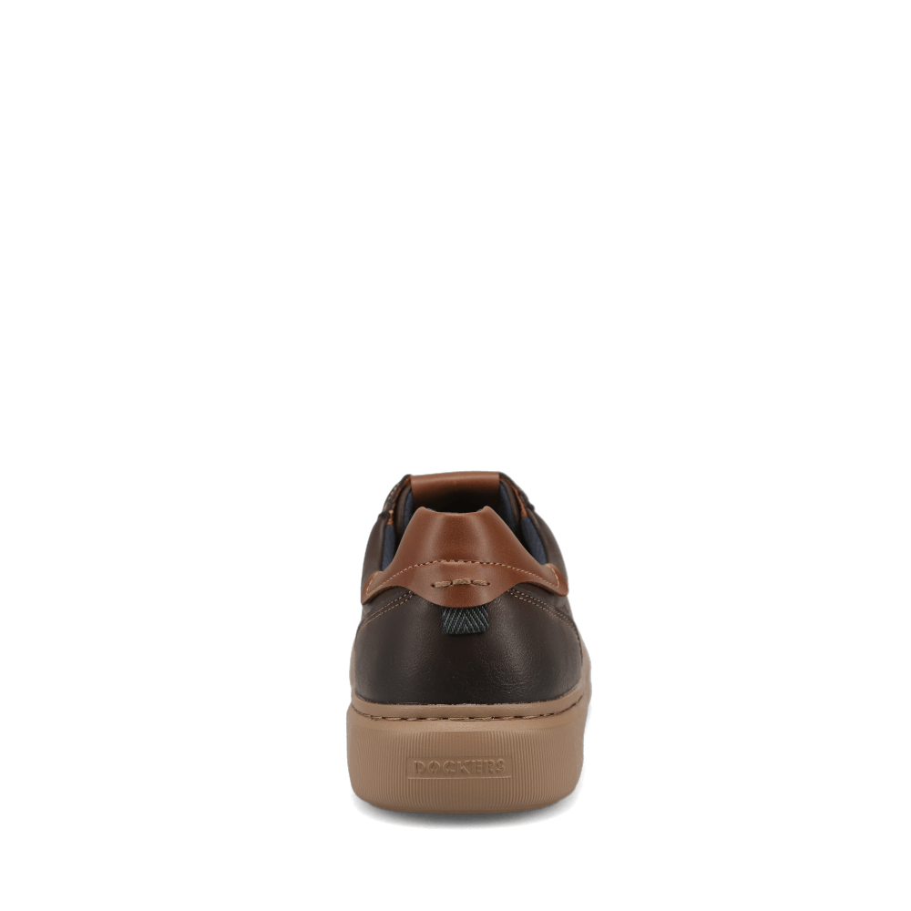 Chestnut-Dockers Mens Vortex Laser Perforated Polished Sneaker
