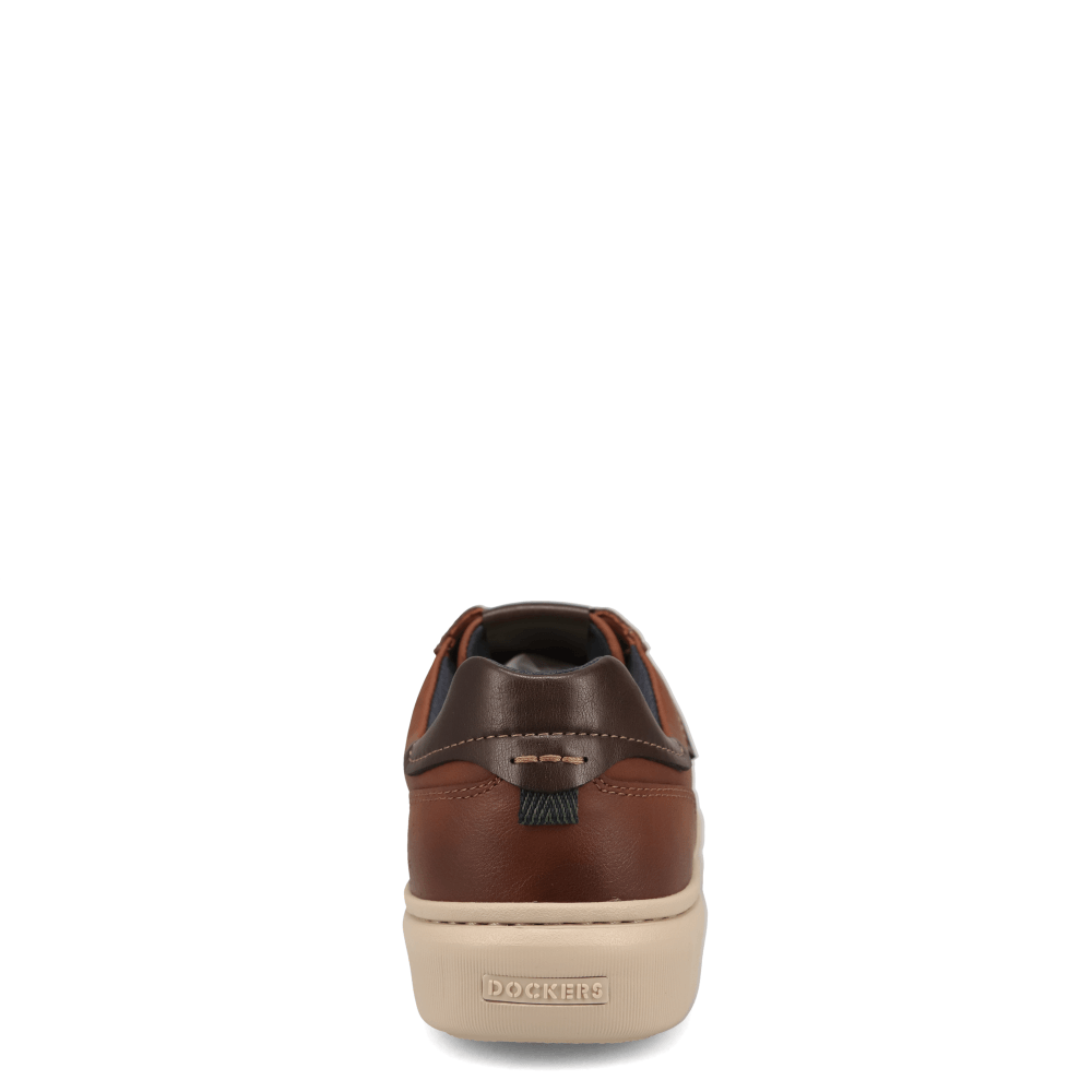 Dark Tan-Dockers Mens Voyage Laser Perforated Crazyhorse Sneaker