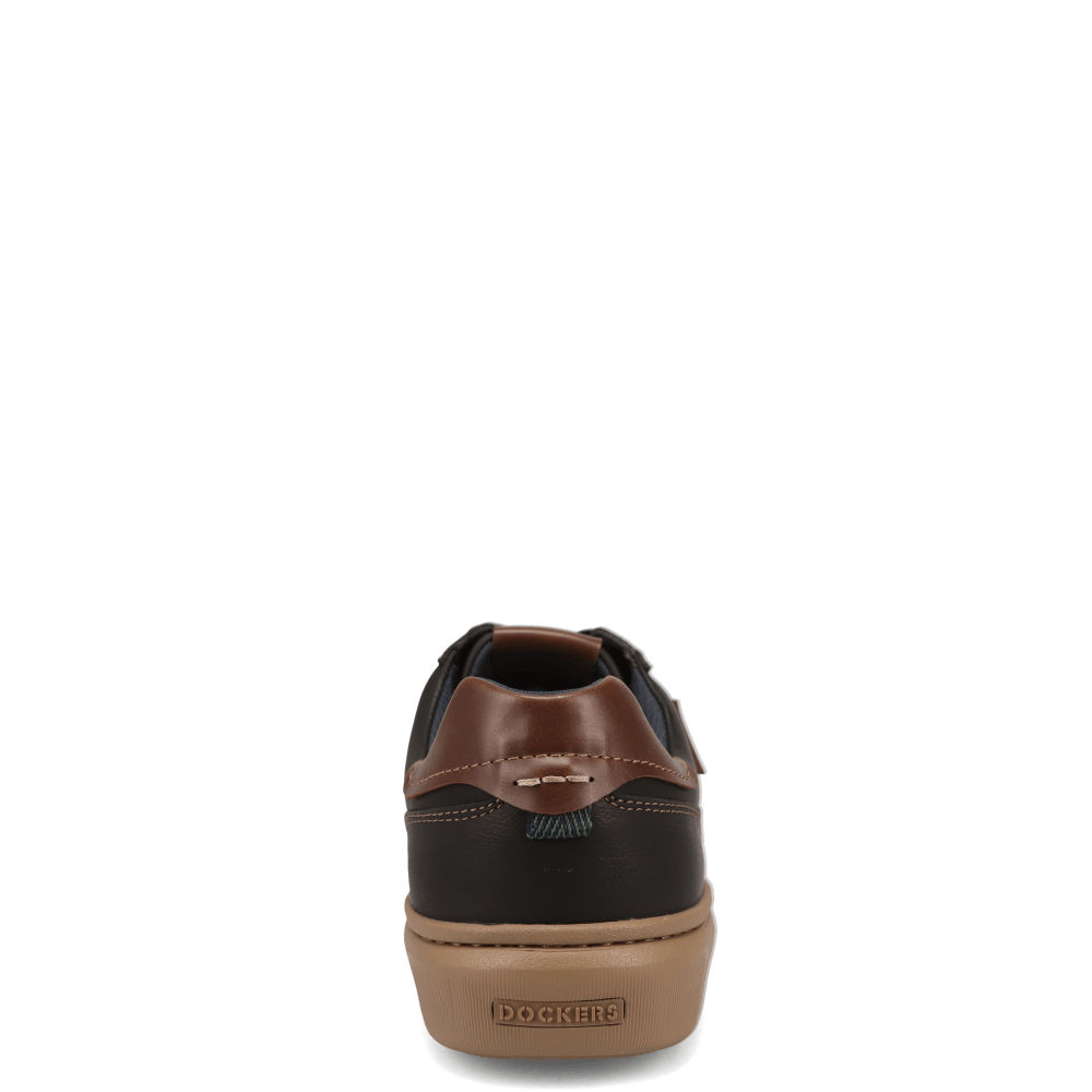 Black-Dockers Mens Voyage Laser Perforated Polished Sneaker
