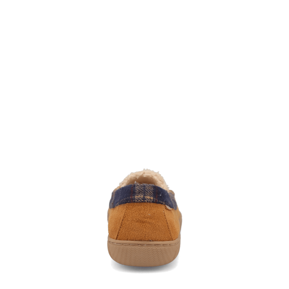 Tan-Dockers Mens Willem Plaid Collar House Shoe Slippers