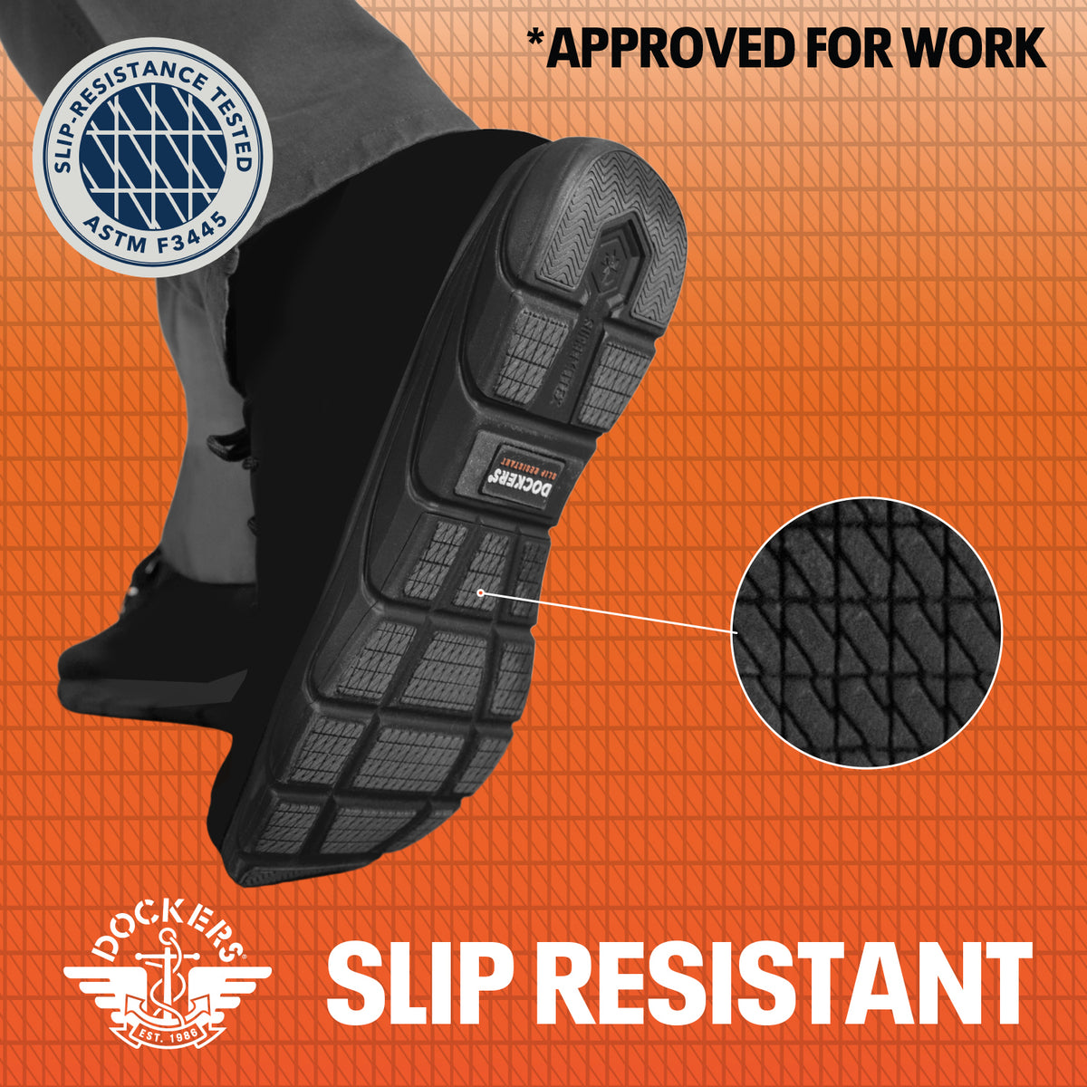 Brown-Dockers Mens Sanderson Slip-Resistant Casual Sneaker