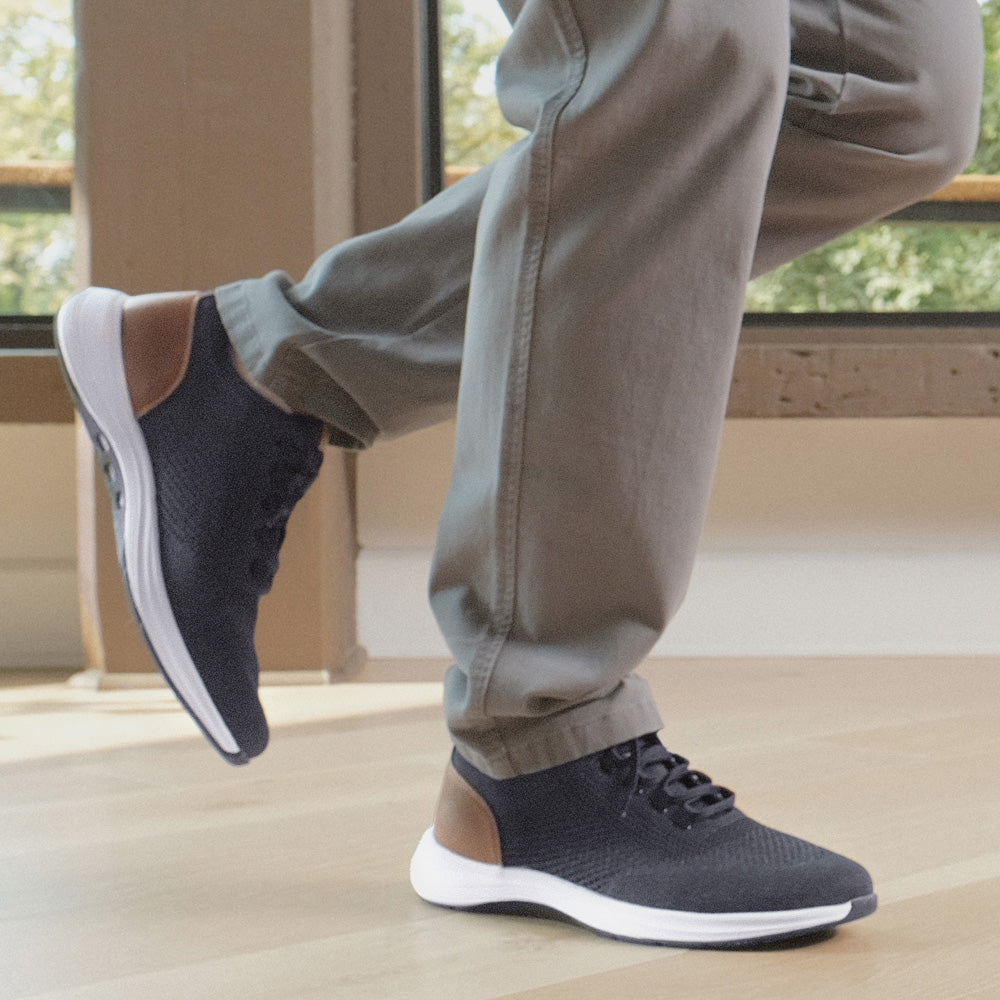 Navy/Tan-Dockers Mens Bardwell Lightweight Knit Lace Up Casual Shoe