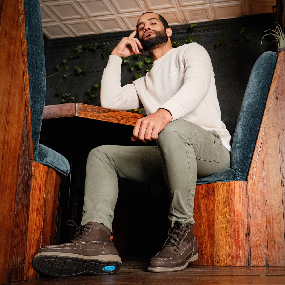 Dark Brown-Dockers Mens Thames Casual Lace Up Moc Toe Boot