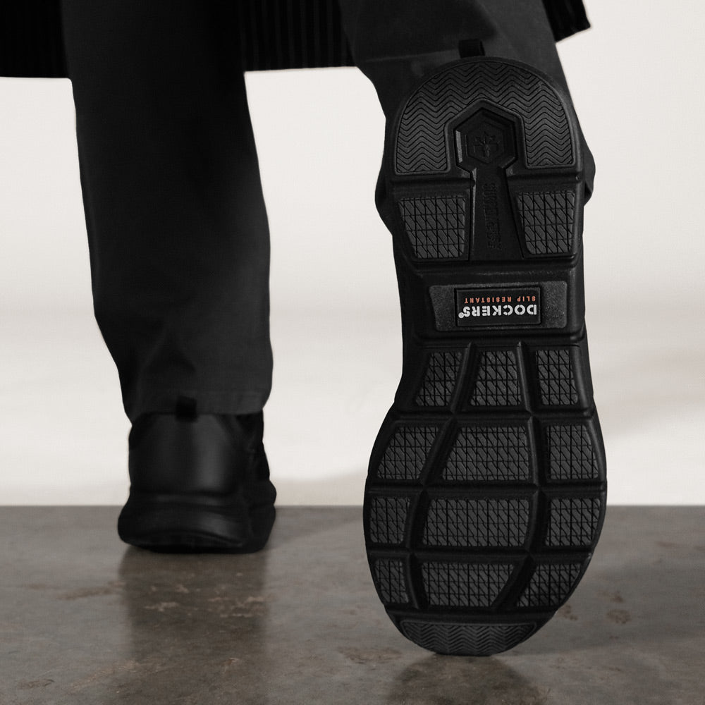 Black-Dockers Mens Torben Lightweight Slip Resistant Work Casual Lace Up Sneaker Shoe