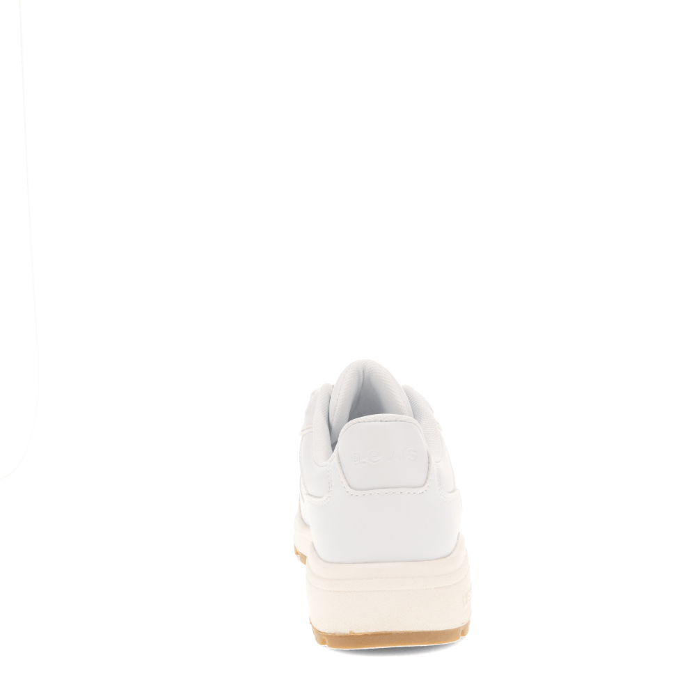White/Gum-Levi's Womens Skye Synthetic Leather Casual Lace Up Sneaker Shoe