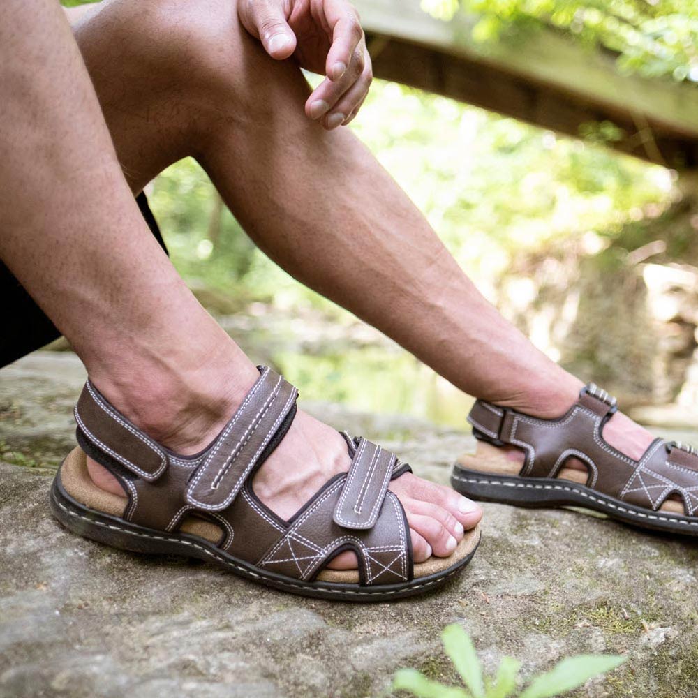 Rust-Dockers Mens Newpage Casual Comfort Outdoor Sport Adjustable Sandal Shoe