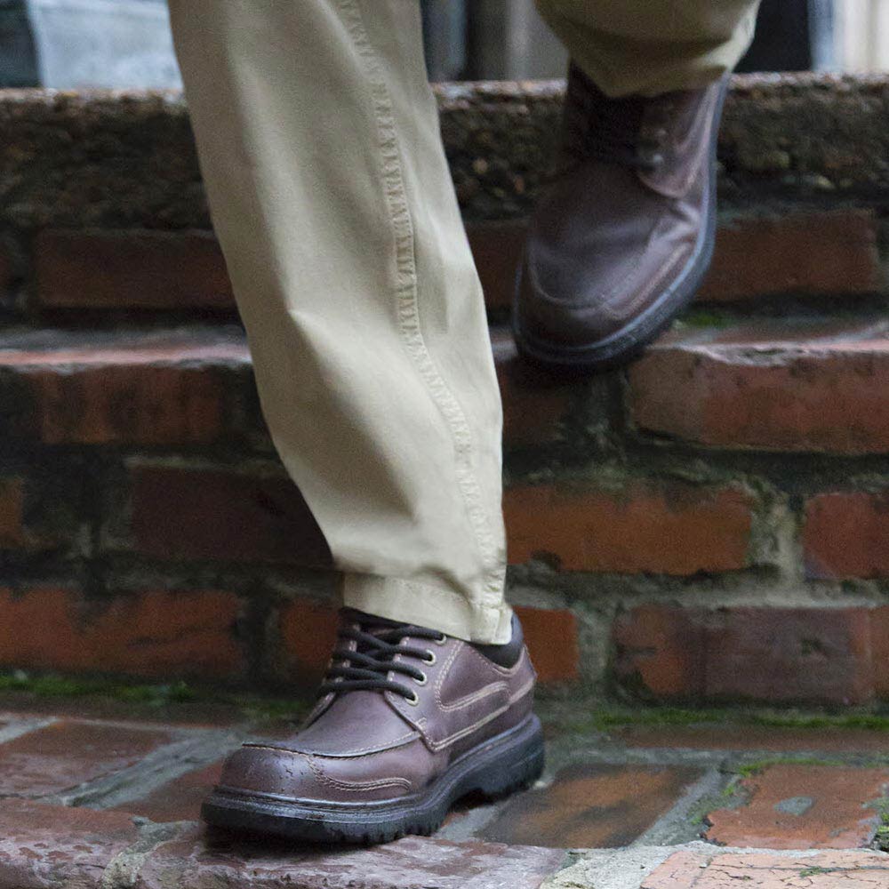 Red Brown-Dockers Mens Overton Leather Oxford Shoe with NeverWet - Wide Widths Available